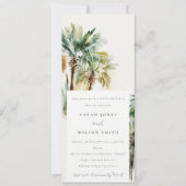 Chic Tropical Watercolor Palmen Paare Dusche Einladung (Vorderseite)