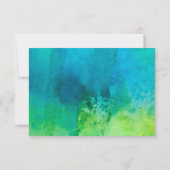 Chic Tropical Watercolor Summer Wedding RSVP Karte (Rückseite)