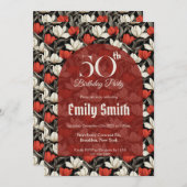 Chic Tulip Accent 15Th Birthday Party Einladung (Vorne/Hinten)