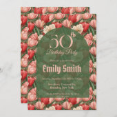 Chic Tulip Charm Surprise Birthday Party Einladung (Vorne/Hinten)