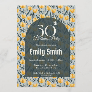 Chic Tulip Floral Beach Party Einladung