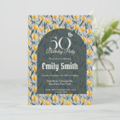 Chic Tulip Floral Beach Party Einladung (Stehend Vorderseite)