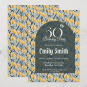 Chic Tulip Floral Beach Party Einladung (Vorne/Hinten)