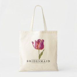 Chic Tulip Floral Botanical-Personalize-Budget Tragetasche
