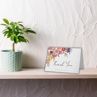 Chic Tulips and Greenery Brautparty Vielen Dank Dankeskarte