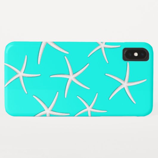 Chic Türkis Blue Starfish Case-Mate iPhone Hülle (Rückseite (Horizontal))