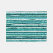 Chic türkis gestreifte Fleecedecke (Vorderseite (Horizontal))