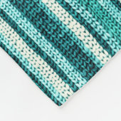 Chic türkis gestreifte Fleecedecke (Ecke)