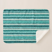 Chic türkis gestreifte Fleecedecke Sherpadecke (Vorderseite (Horizontal))