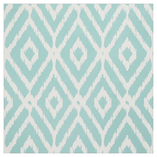 Chic Türkis-Ikat-Diamantmuster Stoff (Muster)