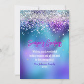 Chic türkis lila Glitzer Weihnachten Neues Jahr (Vorderseite)