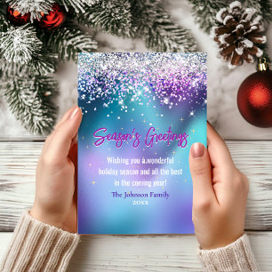 Chic türkis lila Glitzer Weihnachten Neues Jahr