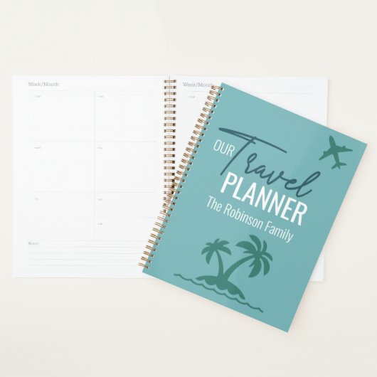 Chic Türkis modern Custom Travel Planner Planer (Anzeige)