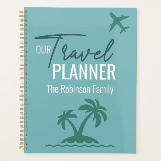 Chic Türkis modern Custom Travel Planner Planer (Vorderseite)