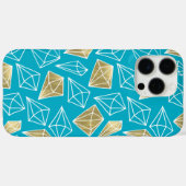 Chic Turquoise Aqua Blue Gold Diamonds Case-Mate iPhone Hülle (Rückseite (Horizontal))