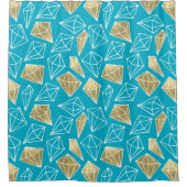 Chic Turquoise Aqua Blue Gold Diamonds Duschvorhang (Vorderseite)