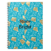 Chic Turquoise Aqua Blue Gold Diamonds Notizblock (Vorderseite)