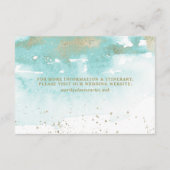 Chic Turquoise Gold Abstrakt Watercolor Begleitkarte (Rückseite)