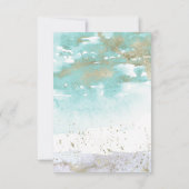 Chic Turquoise Lavender Gold Abstrakte Kunst Hochz RSVP Karte (Rückseite)