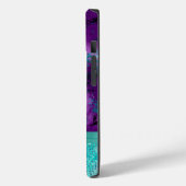 Chic Turquoise Lila Marble Imitate Glitzer Monogra Case-Mate iPhone Hülle (Rückseite / Links)