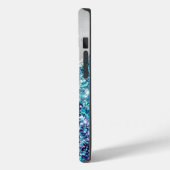 Chic Turquoise Lila Silver Imitats Glitzer Monogra Case-Mate iPhone Hülle (Rückseite / Links)