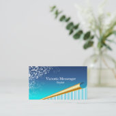 Chic Turquoise optische Illusion Business Card Visitenkarte (Stehend Vorderseite)