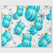 Chic Turquoise Ornamente Schneeflocken Packpapier (Flach)