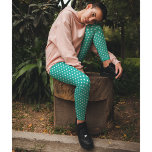 Chic Turquoise Small Polka Dots Muster Mode Leggings<br><div class="desc">Individuell, Retro, cool, niedlich, chic, stilvoll, trendig, atemberaubend, von Hand genäht, weiße Polka Punkte auf türkisfarbenen Mustern Frauen in vollem Umfang Trainingssport Yoga-Fitnessraum mit Leggings-Hosen, der sich für Ihren Körper ausdehnt, Umarmungen an allen richtigen Stellen, sich nach dem Waschen abprallt und bei wiederholtem Verschleiß ihre Form nicht verliert. Macht ein...</div>