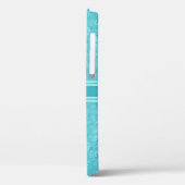 Chic Turquoise Straußenleder Look Monogram Case-Mate iPhone Hülle (Rückseite / Links)