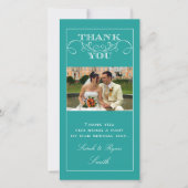 Chic Turquoise Wedding danke Ihnen Foto Cards (Vorderseite)