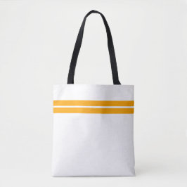 Chic Twin Golden Yellow Racing Streifen auf weiß Tasche