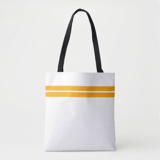 Chic Twin Golden Yellow Racing Streifen auf weiß Tasche (Vorderseite)