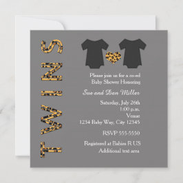 CHIC TWINS Cheetah Baby Dusche Party Einladung