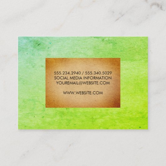 Chic Two Tone Color Blocks Visitenkarte (Rückseite)