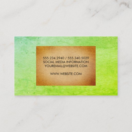 Chic Two Tone Color Blocks Visitenkarte (Rückseite)