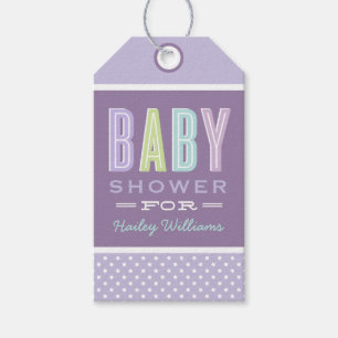 Chic Type Baby Girl Shower Lavender Lila Geschenkanhänger