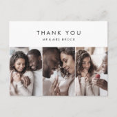 Chic Typografie 3 Foto-Vorlage Vielen Dank Postkarte (Vorderseite)