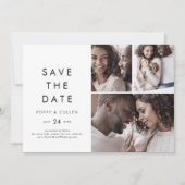 Chic Typografie 3 FotoCollage Save The Date (Vorderseite)
