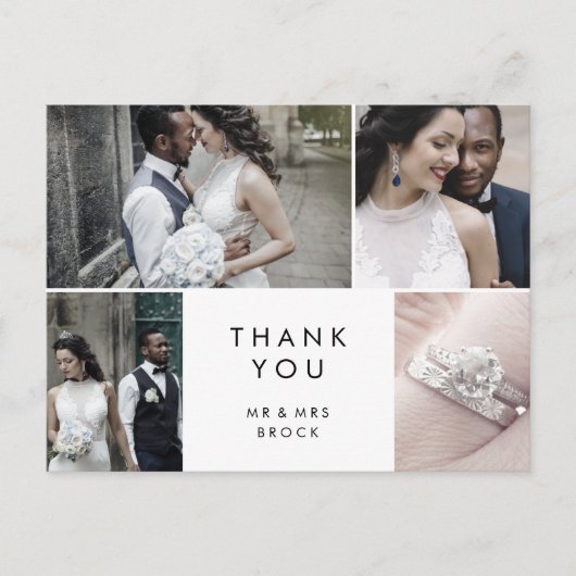 Chic Typografie 4 Foto-Vorlage Vielen Dank Postkarte (Vorderseite)