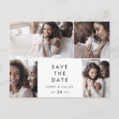 Chic Typografie 4 Fotovorlage Save the Date Einladungspostkarte (Vorderseite)