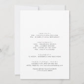 Chic Typografie Bachelorette Weekend Einladung (Rückseite)