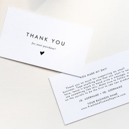 Chic Typografie Danke Business Card Visitenkarte