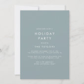 Chic Typografie | Dusty Blue Holiday Party Einladung (Vorderseite)