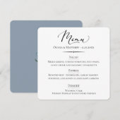 Chic Typografie Dusty Blue Wedding Menükarte (Vorne/Hinten)