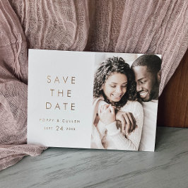 Chic Typografie | Gold Foil Foto Save the Date Folie Einladungspostkarte