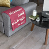 Chic Typografie Magenta Red Ivory Custom Wedding Fleecedecke