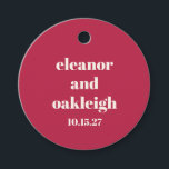 Chic Typografie Magenta Red Ivory Custom Wedding Geschenkanhänger<br><div class="desc">Kühne Chic Typografie Magenta Red Ivory Modern Custom Wedding Gevor Tags</div>
