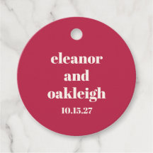 Chic Typografie Magenta Red Ivory Custom Wedding