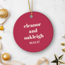 Chic Typografie Magenta Red Ivory Custom Wedding