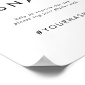 Chic Typografie Oh Snap Wedding Hashtag Zeichen Poster (Ecke)